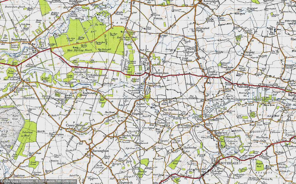 Old Map of Historic Map covering Broomscot Common in 1946