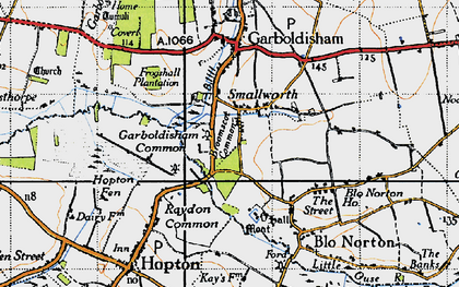 Old map of Broomscot Common in 1946