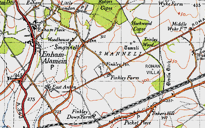 Old map of Smannell in 1945