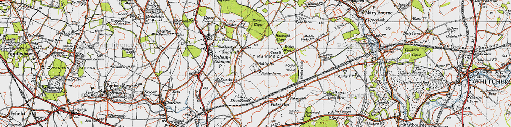 Old map of Smannell in 1945