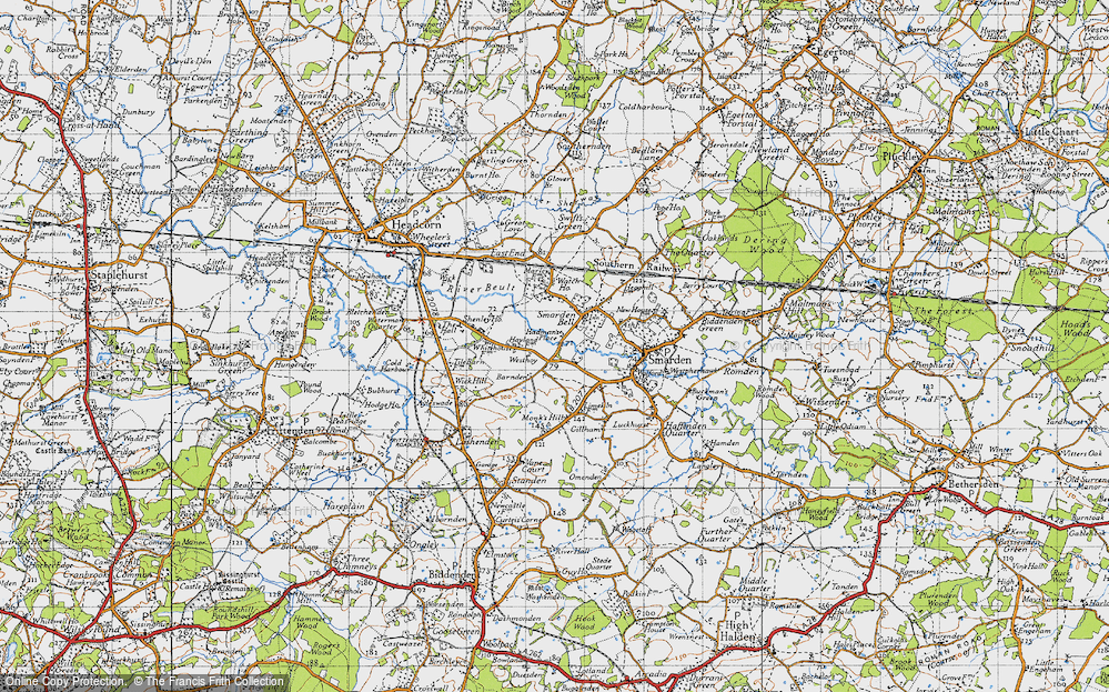 Old Map of Smarden Bell, 1940 in 1940