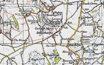 Old map of Smeatharpe in 1946
