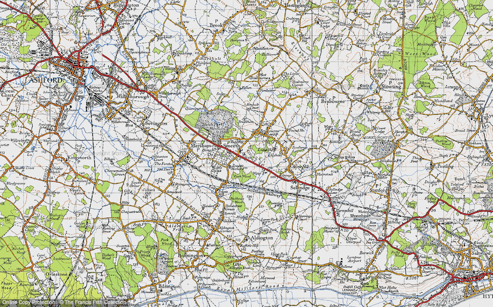 Old Map of Smeeth, 1940 in 1940