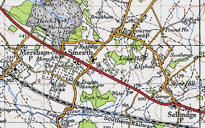 Old map of Smeeth in 1940