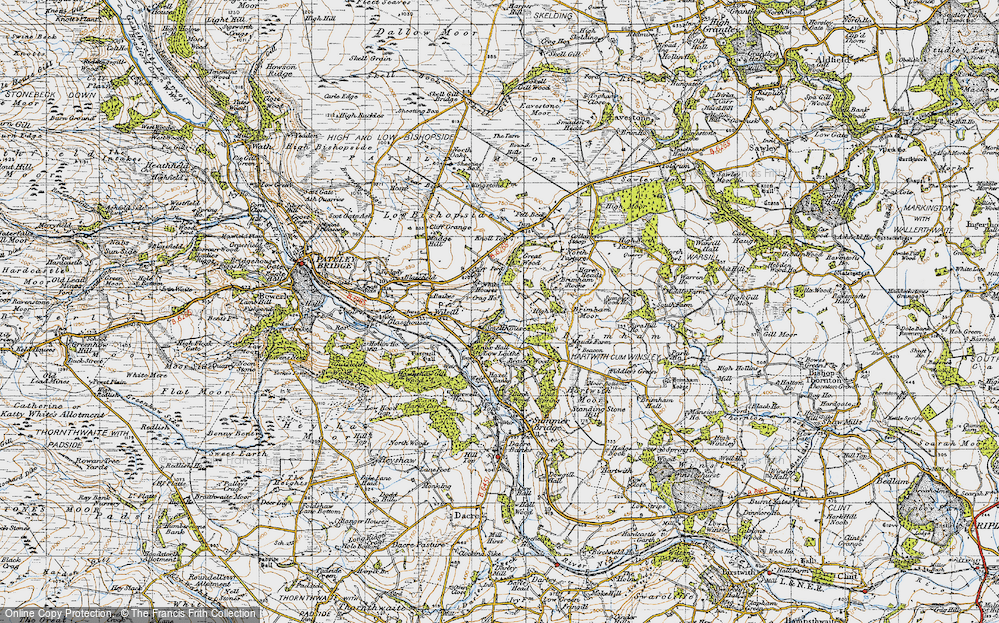 Old Map of Smelthouses, 1947 in 1947