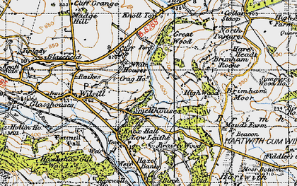 Old map of Smelthouses in 1947
