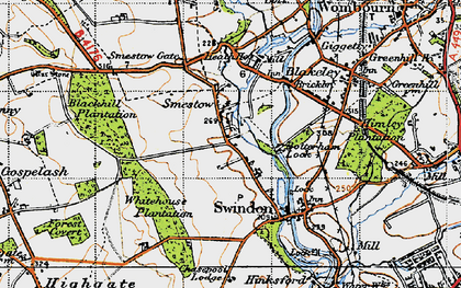 Old map of Smestow in 1946