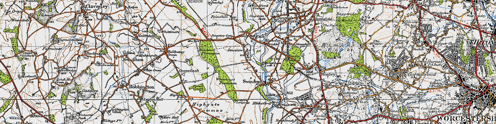 Old map of Smestow in 1946