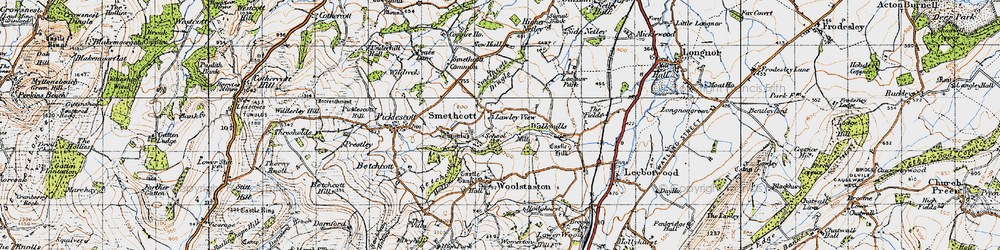 Old map of Smethcott in 1947