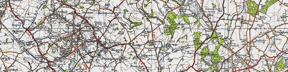 Old map of Smisby in 1946