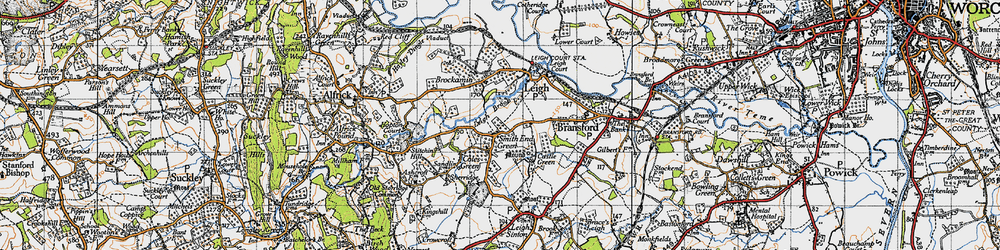 Old map of Smith End Green in 1947