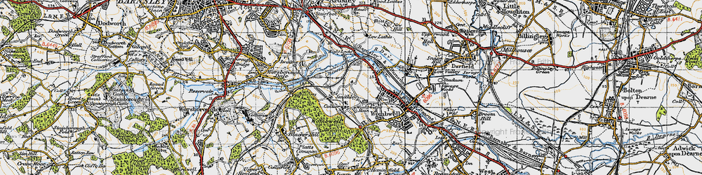 Old map of Smithley in 1947