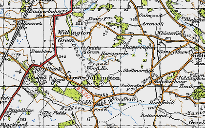 Old map of Smiths Green in 1947