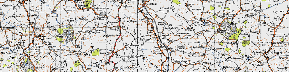 Old map of Smithwood Green in 1946