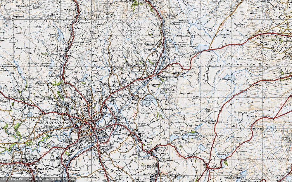 Old Map of Smithy Bridge, 1947 in 1947
