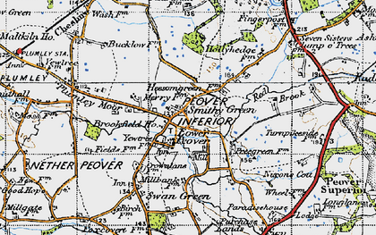Old map of Smithy Green in 1947