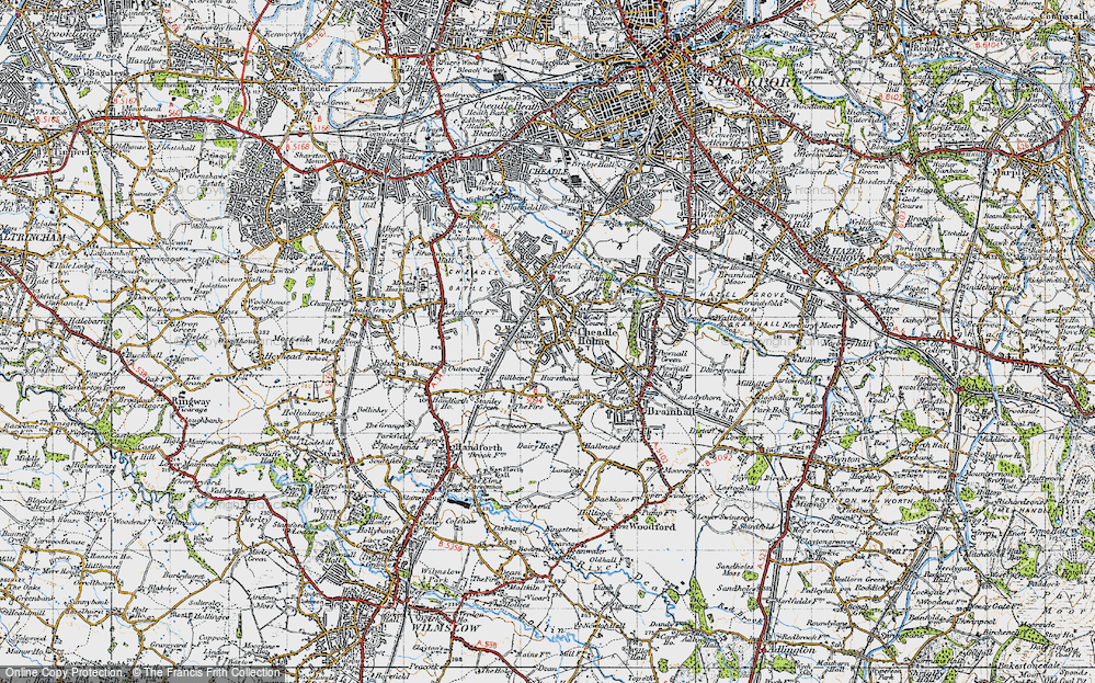 Old Map of Smithy Green, 1947 in 1947