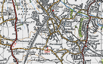 Old map of Smithy Green in 1947