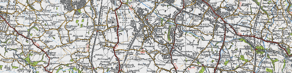 Old map of Smithy Green in 1947