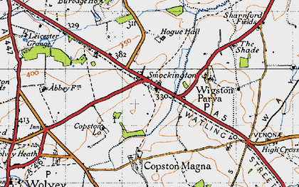 Old map of Smockington in 1946