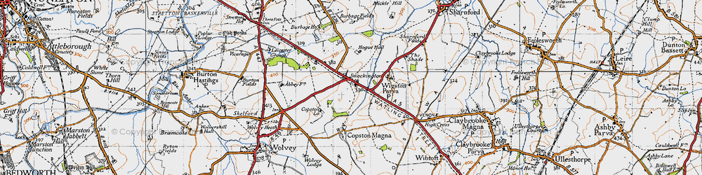 Old map of Smockington in 1946