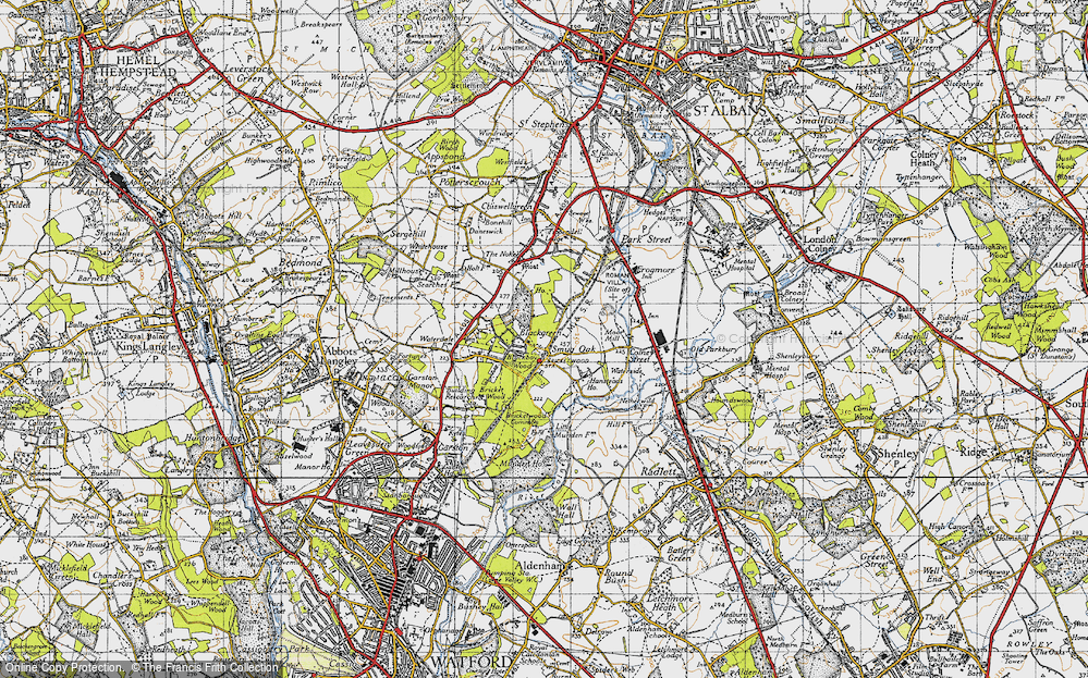 Old Map of Smug Oak, 1946 in 1946