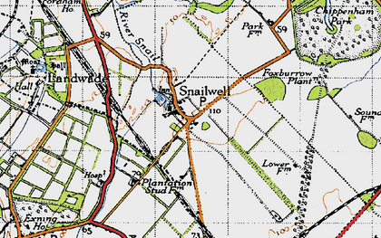 Old map of Snailwell in 1946