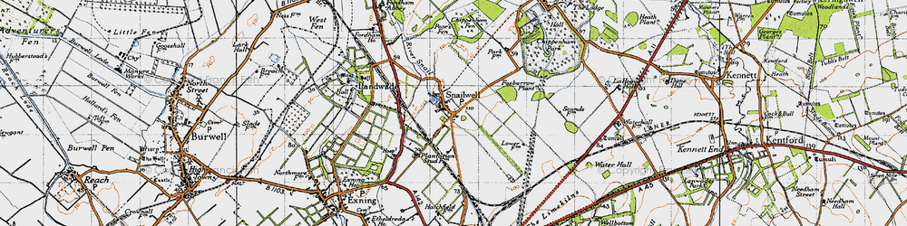 Old map of Snailwell in 1946