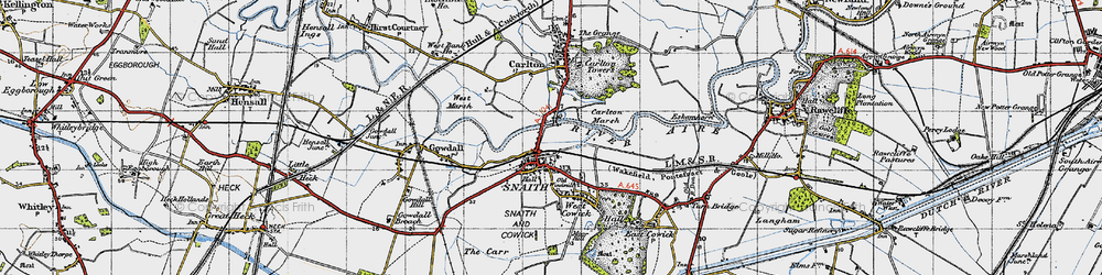Old map of Snaith in 1947