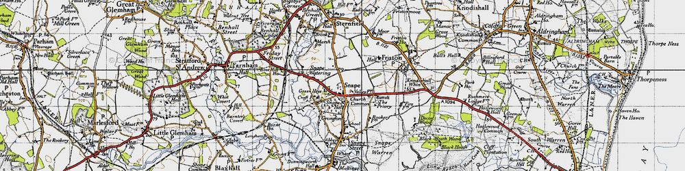 Old map of Snape in 1946