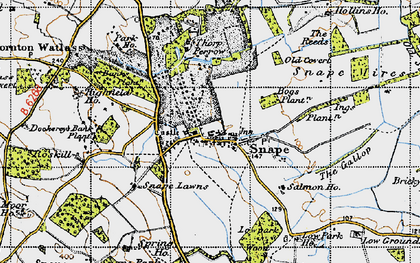 Old map of Bogs Plantn in 1947