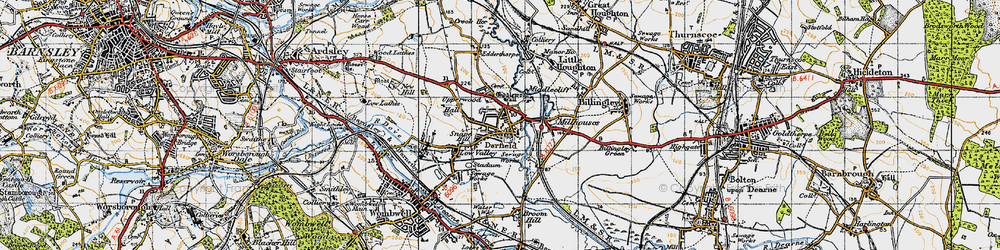 Old map of Snape Hill in 1947