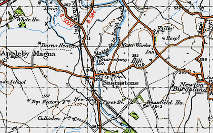 Old map of Snarestone in 1946