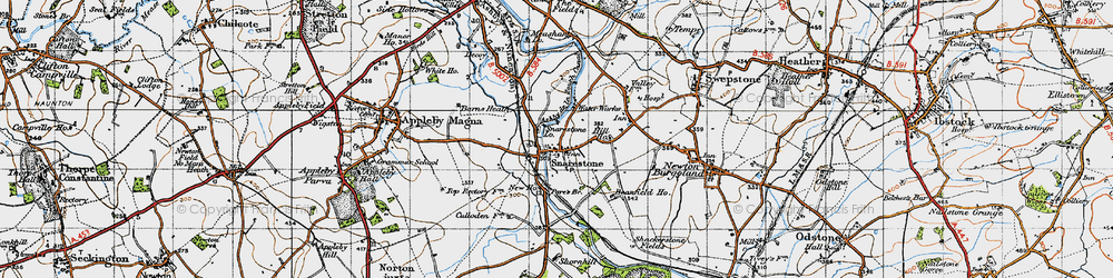 Old map of Snarestone in 1946