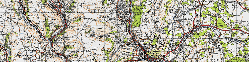 Old map of Snatchwood in 1947