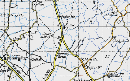 Old map of Snave in 1940