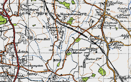 Old map of Sneads Green in 1947