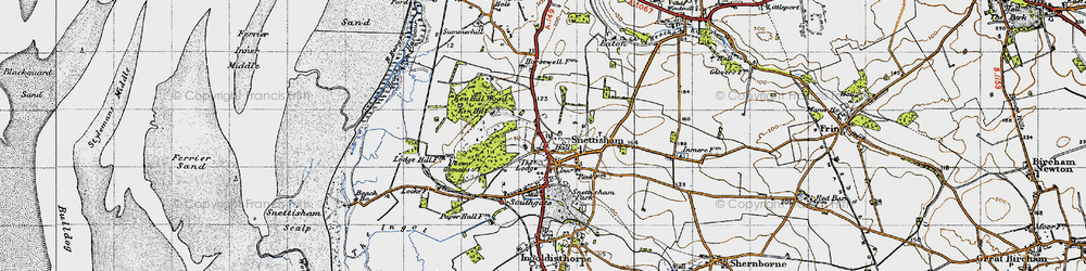 Old map of Snettisham in 1946