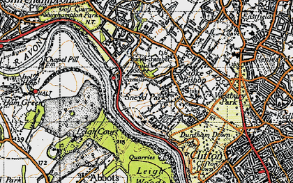 Old map of Sneyd Park in 1946