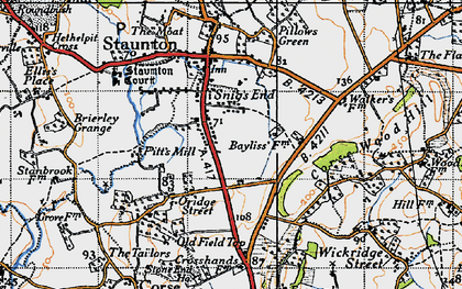 Old map of Snig's End in 1947