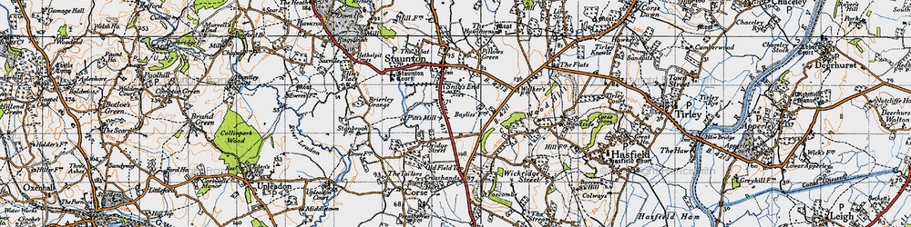 Old map of Snig's End in 1947