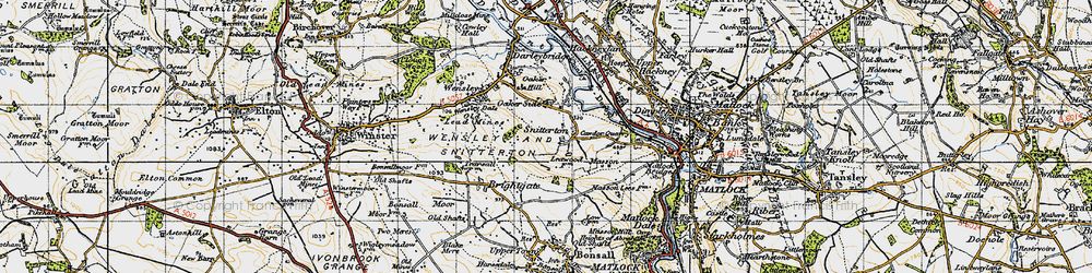 Old map of Snitterton in 1947