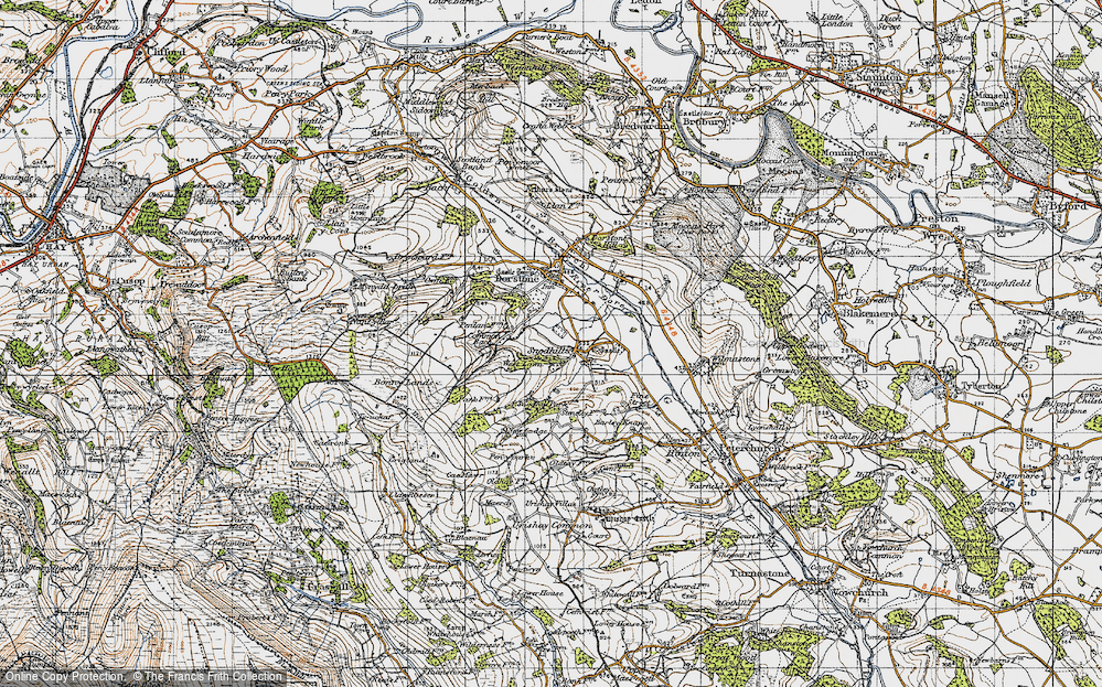 Old Map of Historic Map covering Bonny Lands in 1947