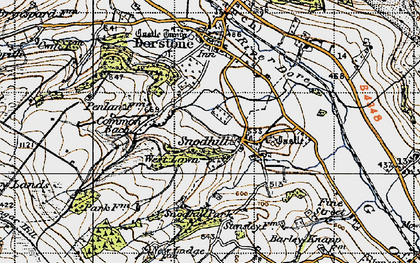 Old map of Snodhill in 1947
