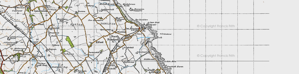Old map of Snook in 1947