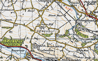 Old map of Snowden Hill in 1947