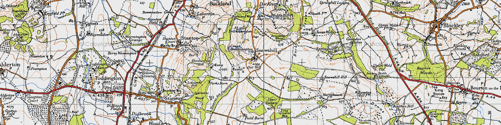 Old map of Broadway Wood in 1946