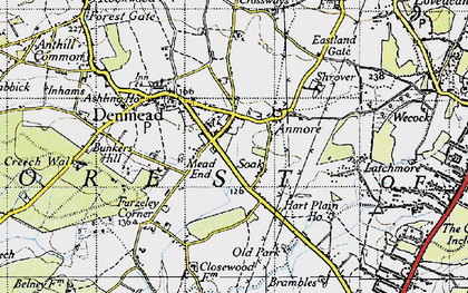 Old map of Soake in 1945