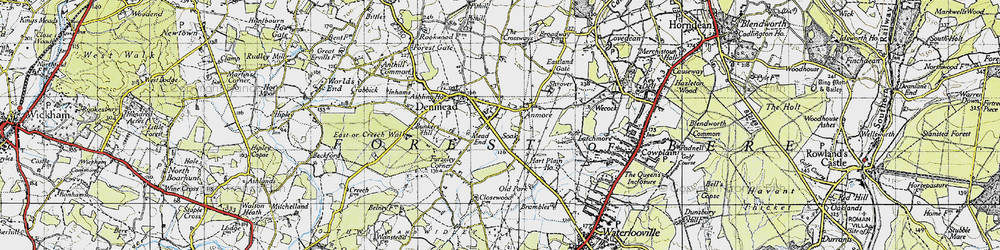 Old map of Soake in 1945