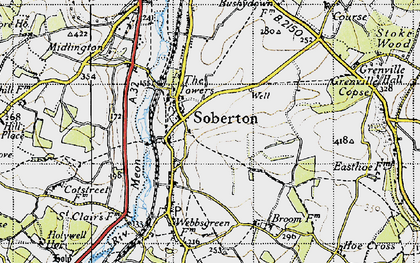 Old map of Soberton in 1945